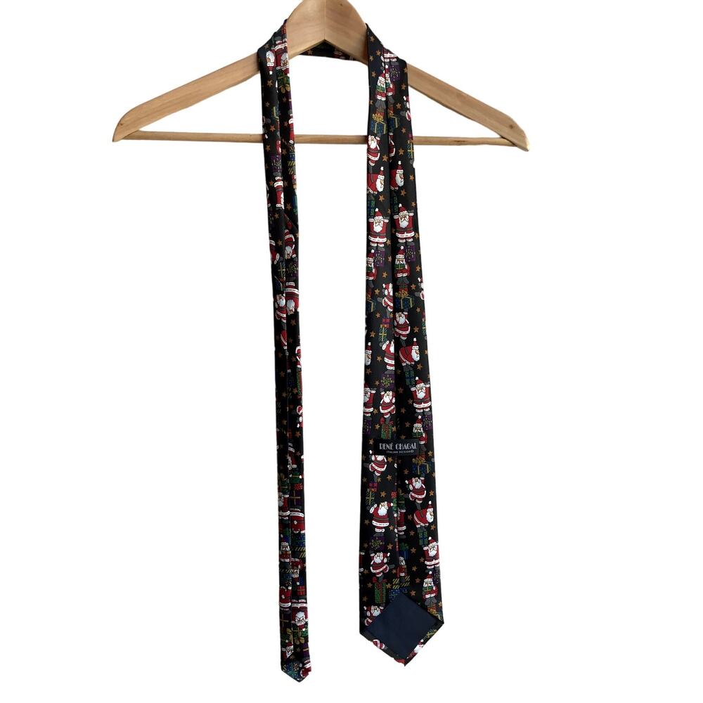Rene Chagal Mens Christmas Santa Holiday Tie - Picture 4 of 6